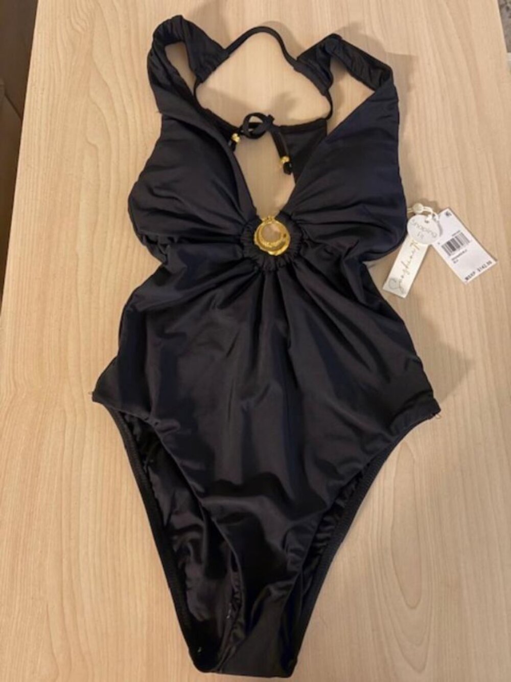 NWT Women's Sunshine 79 Keyhole V-Plunge 1 Piece Sexy Size 6 UPF 50 Shaping Fit